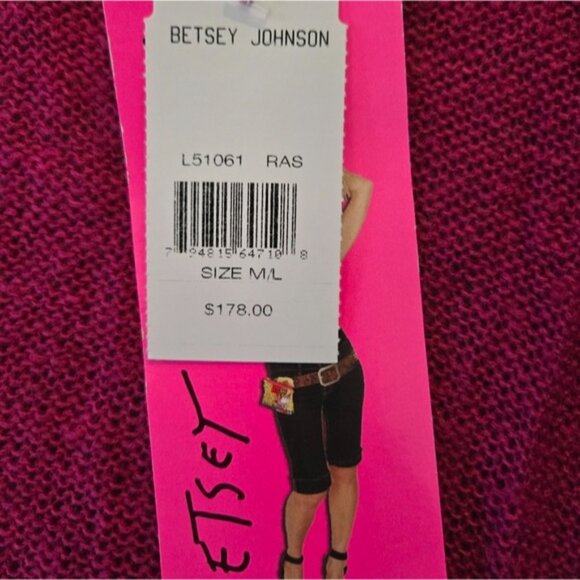 Betsey Johnson NWT Pink Lightweight Knit Ruffle Cardigan - Picture 8 of 8